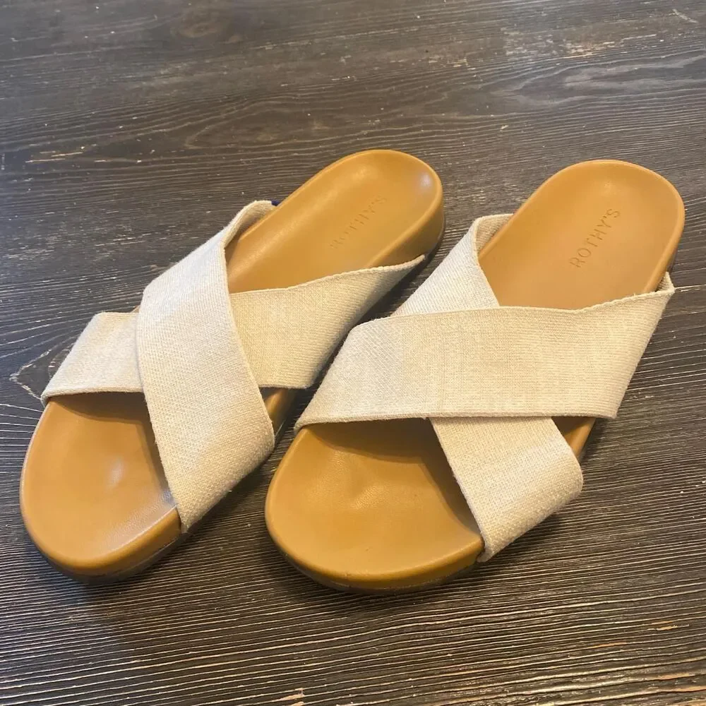 Rothy-s Women's Cream and Tan Sandals